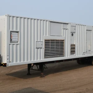 Generador diésel Cummins de 600 kW nuevo montado en contenedor sobre remolque de tres ejes